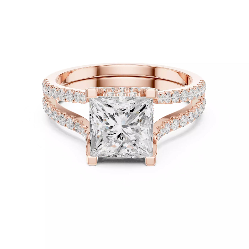 Pavé Split Shank Ring - Princess