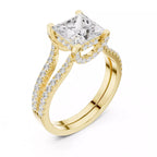 Pavé Split Shank Ring - Princess