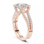 Pavé Split Shank Ring - Princess