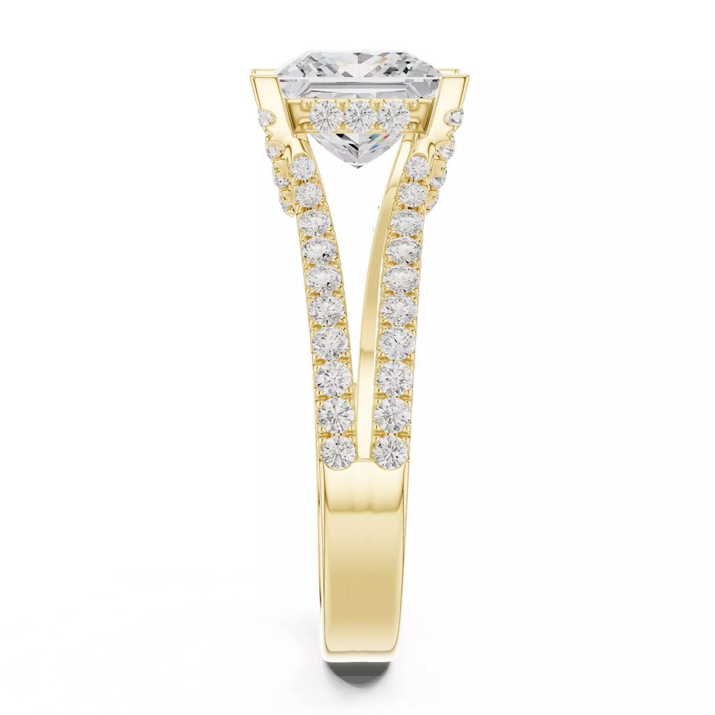 Pavé Split Shank Ring - Princess