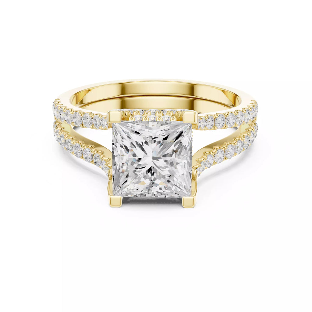 Pavé Split Shank Ring - Princess