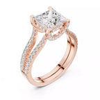 Pavé Split Shank Ring - Princess