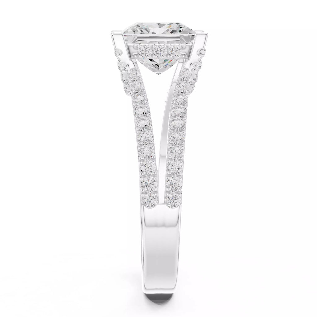 Pavé Split Shank Ring - Princess