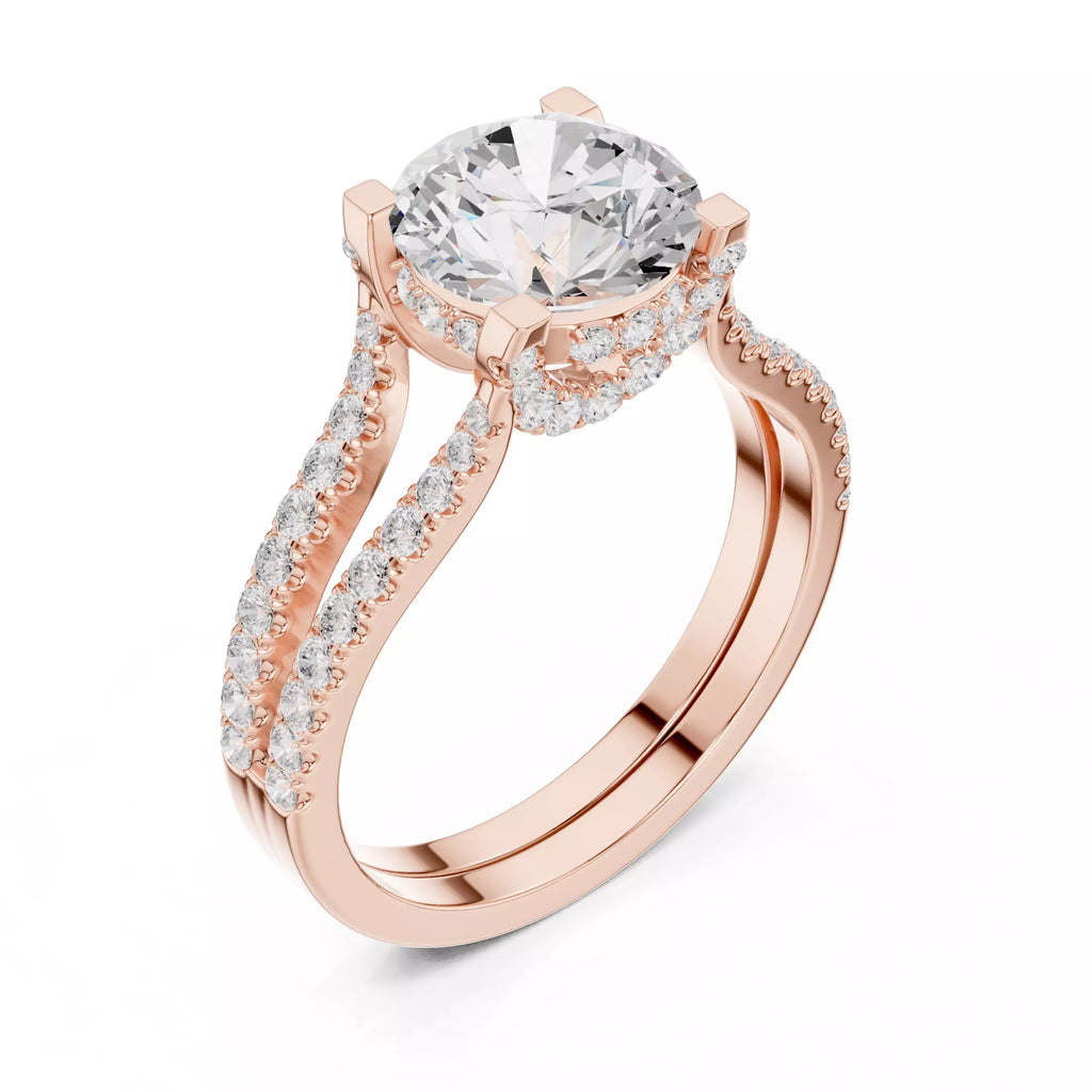Pavé Split Shank Ring - Round