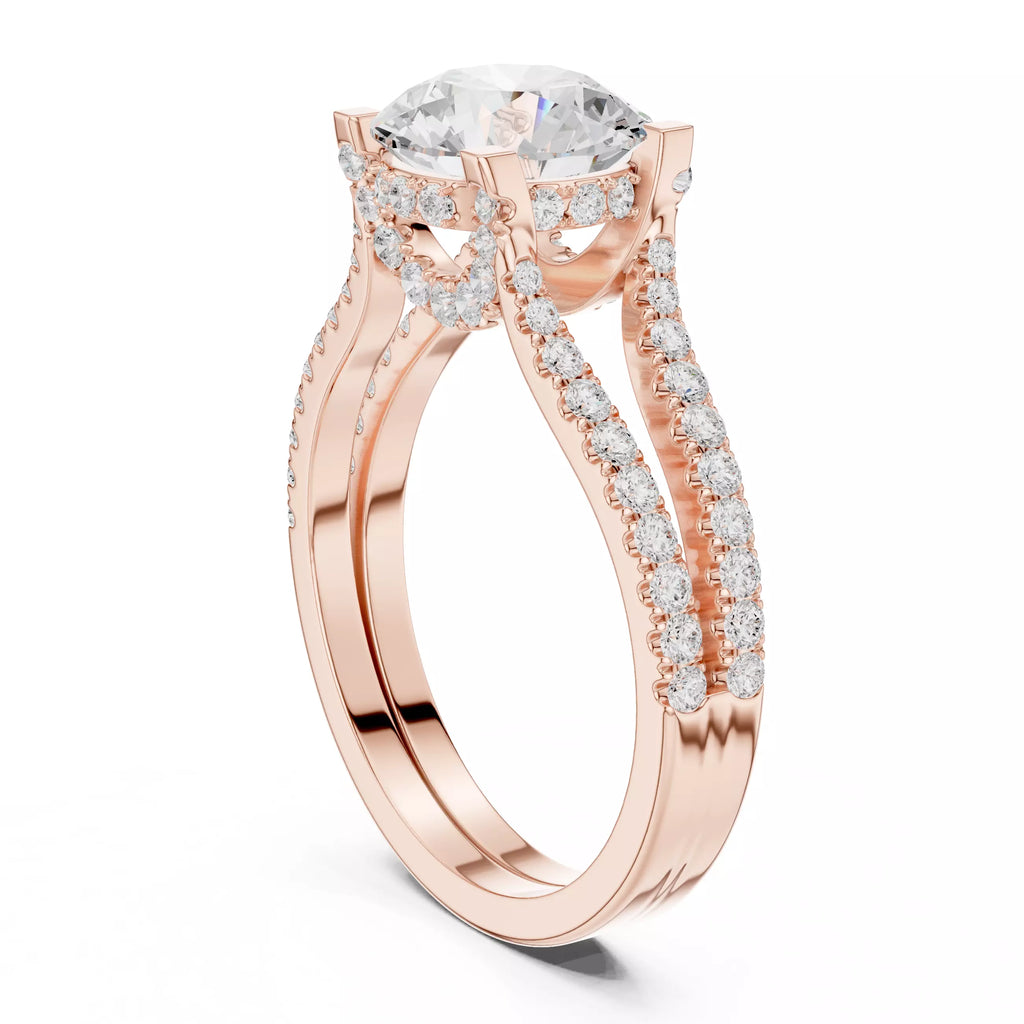 Pavé Split Shank Ring - Round