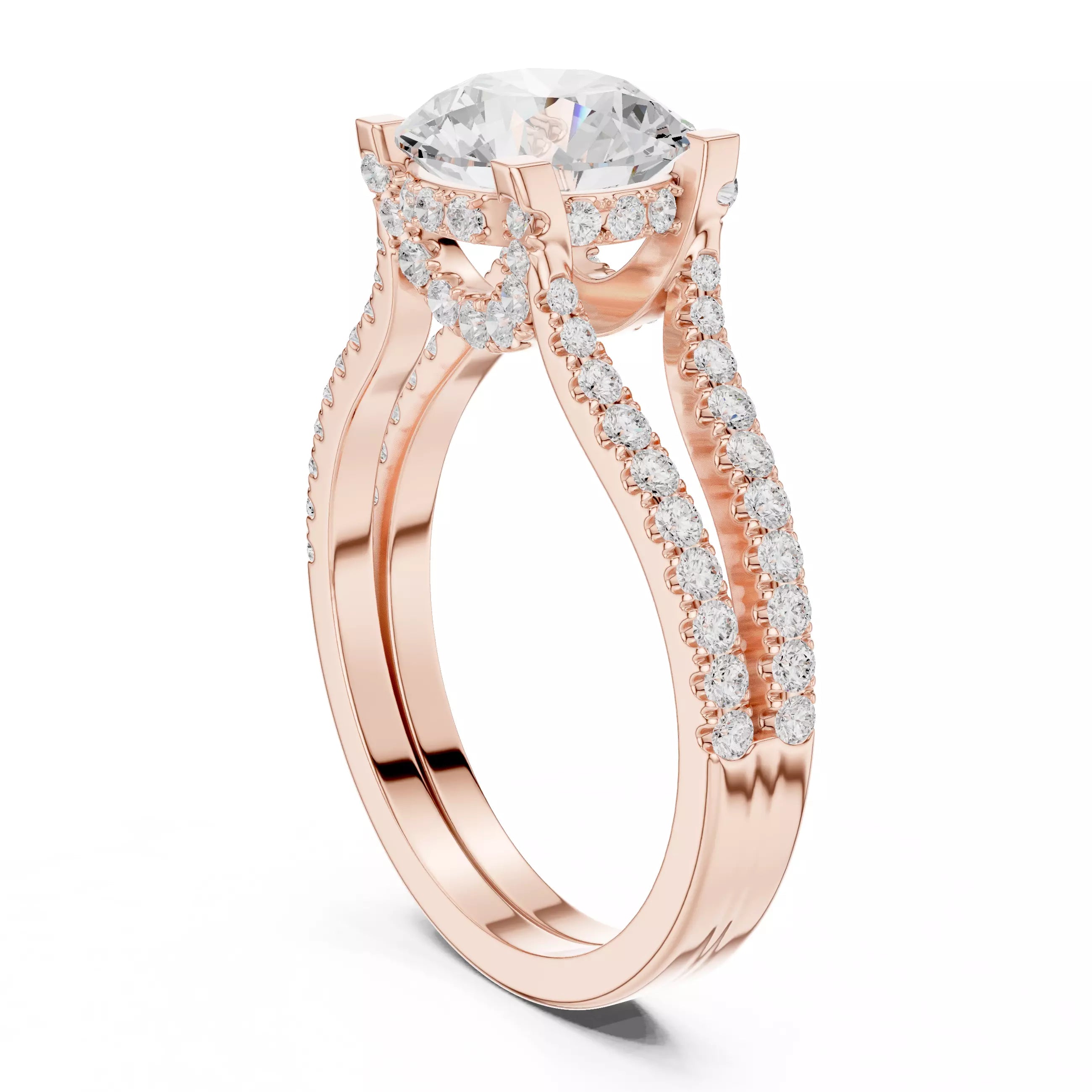 Pavé Split Shank Ring - Round
