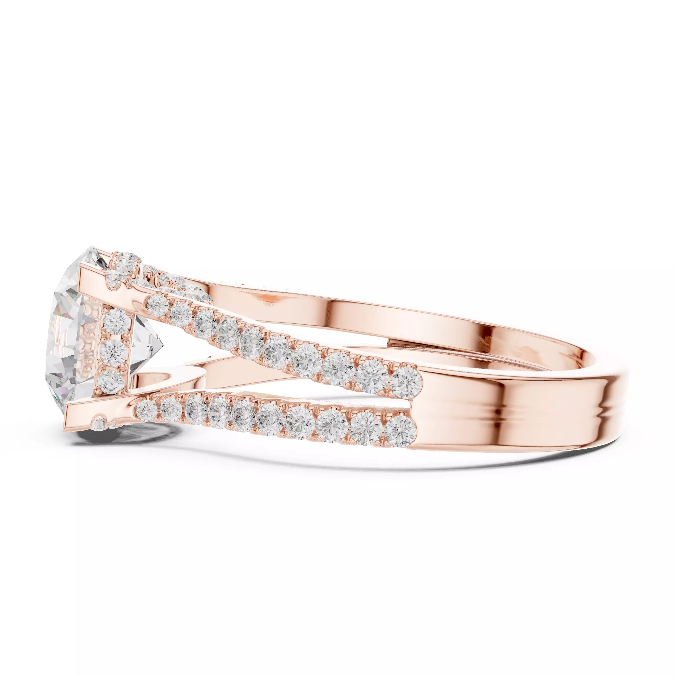Pavé Split Shank Ring - Round