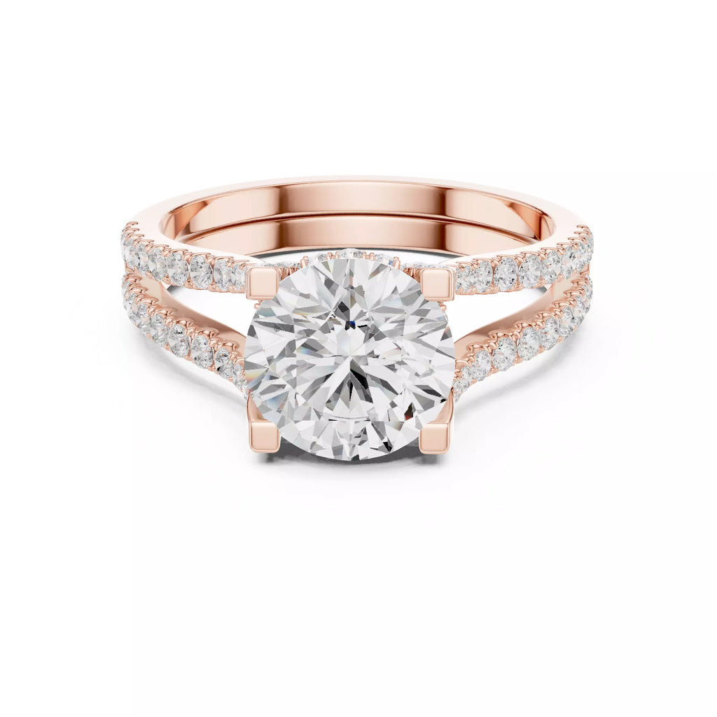 Pavé Split Shank Ring - Round