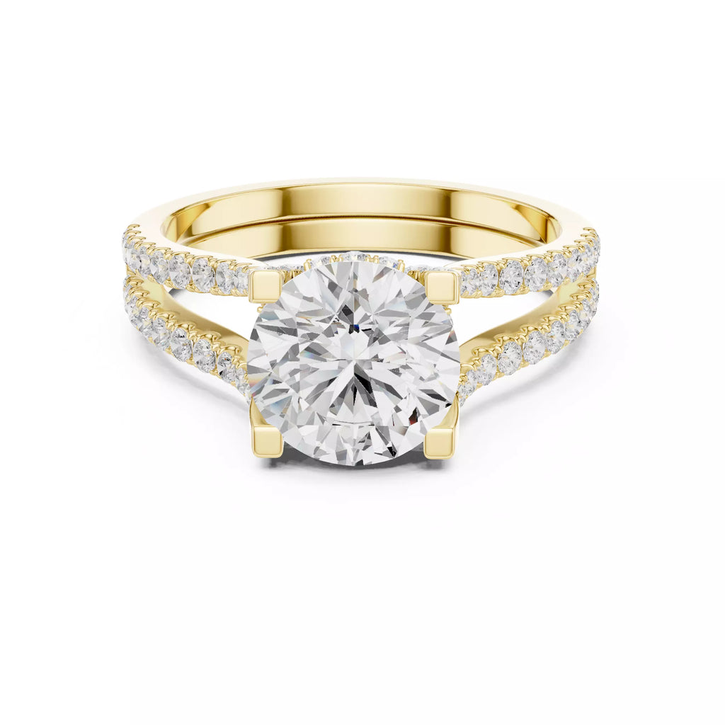 Pavé Split Shank Ring - Round