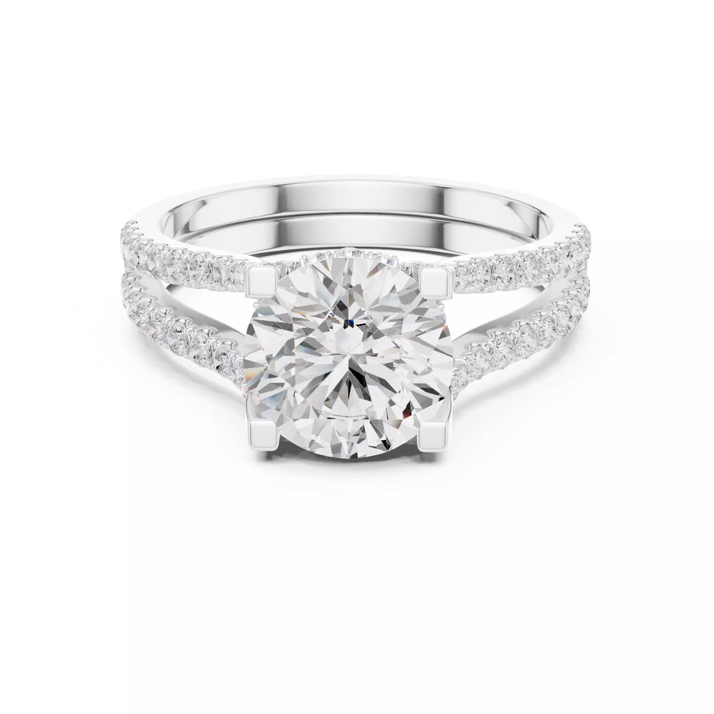 Pavé Split Shank Ring - Round