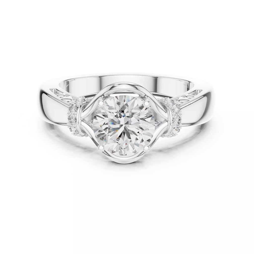 Twist Prong Solitaire Ring - Round