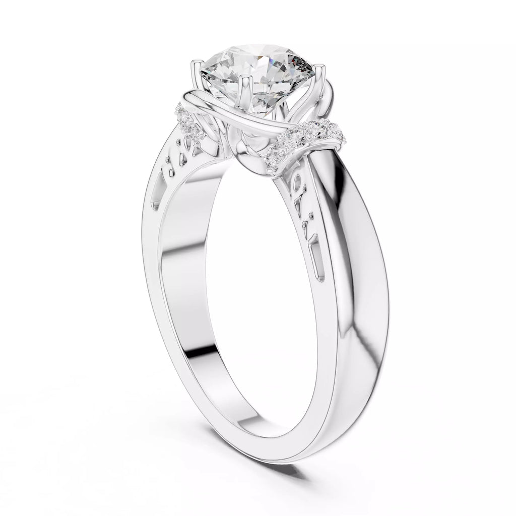 Twist Prong Solitaire Ring - Round