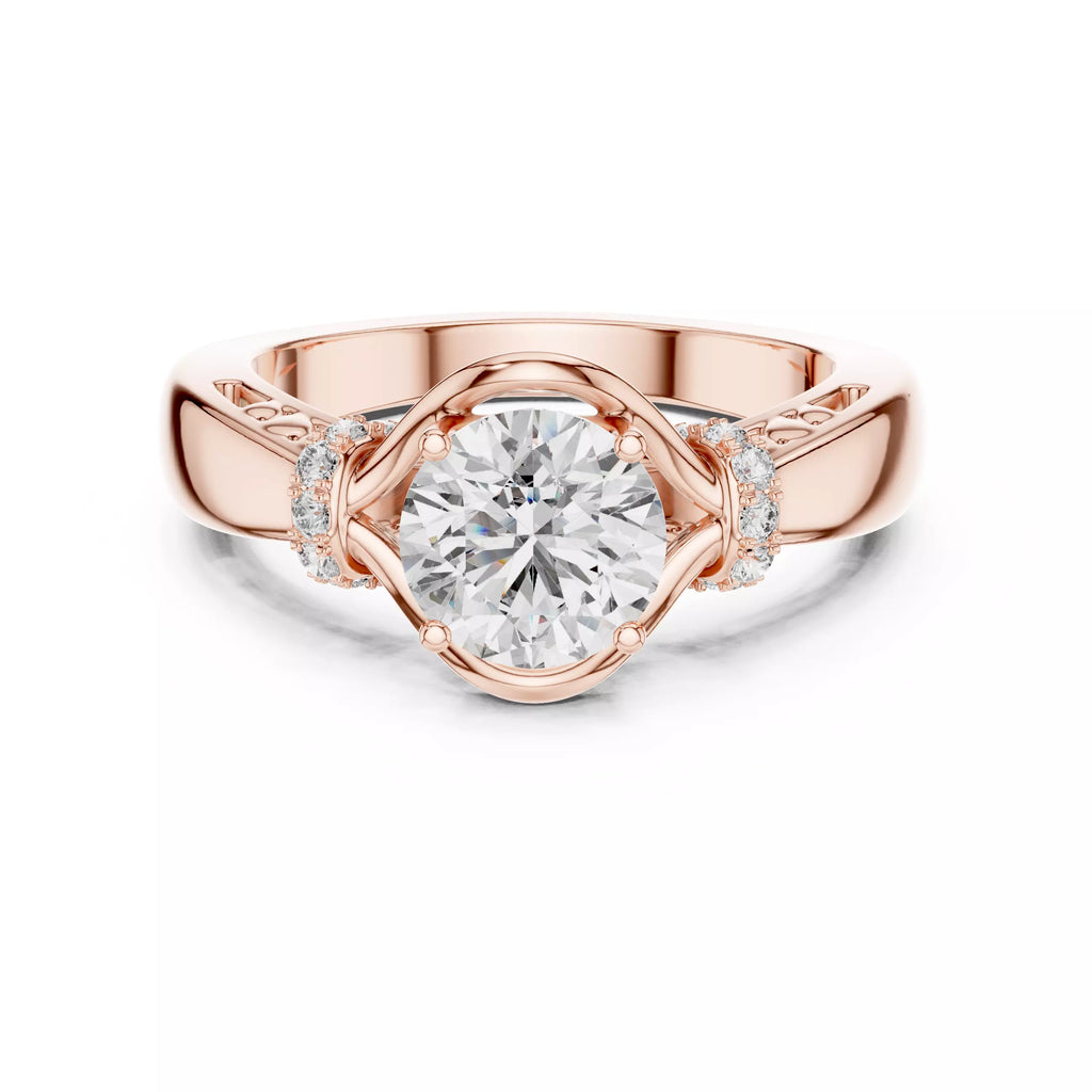 Twist Prong Solitaire Ring - Round