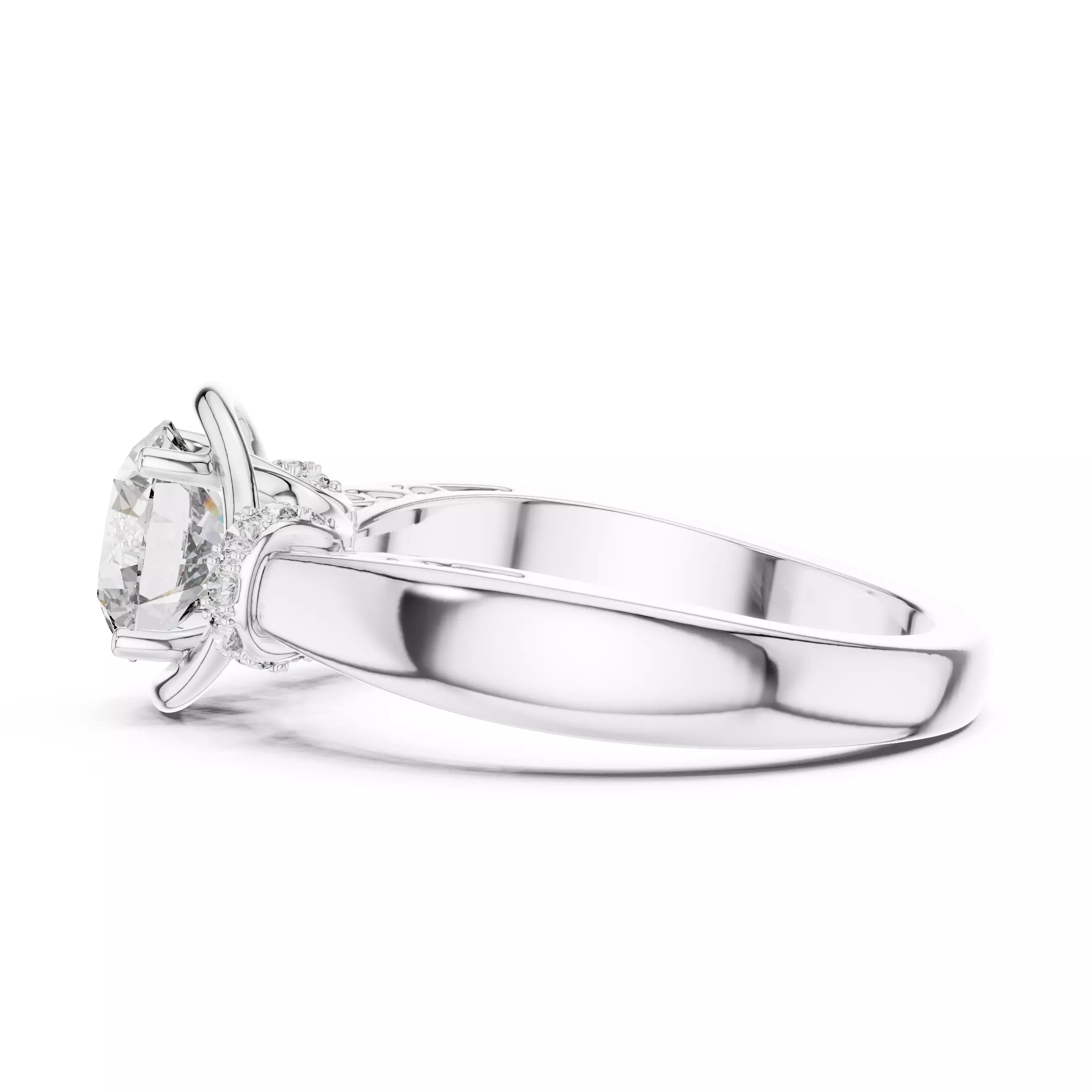 Twist Prong Solitaire Ring - Round