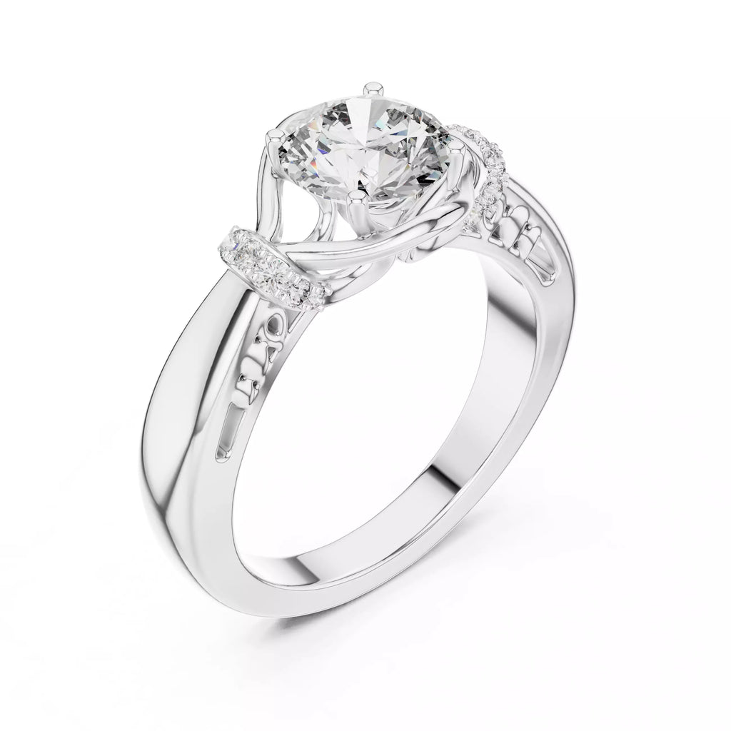 Twist Prong Solitaire Ring - Round