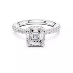 Pavé Solitaire Ring - Asscher