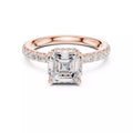 Pavé Solitaire Ring - Asscher