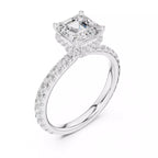 Pavé Solitaire Ring - Asscher