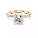 Pavé Solitaire Ring - Asscher