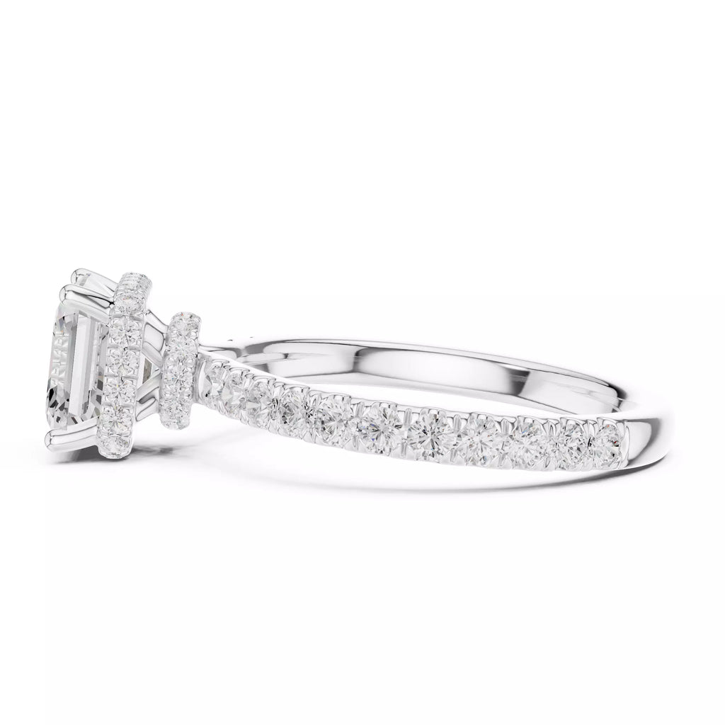 Pavé Solitaire Ring - Asscher