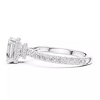Pavé Solitaire Ring - Asscher