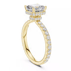 Pavé Solitaire Ring - Asscher