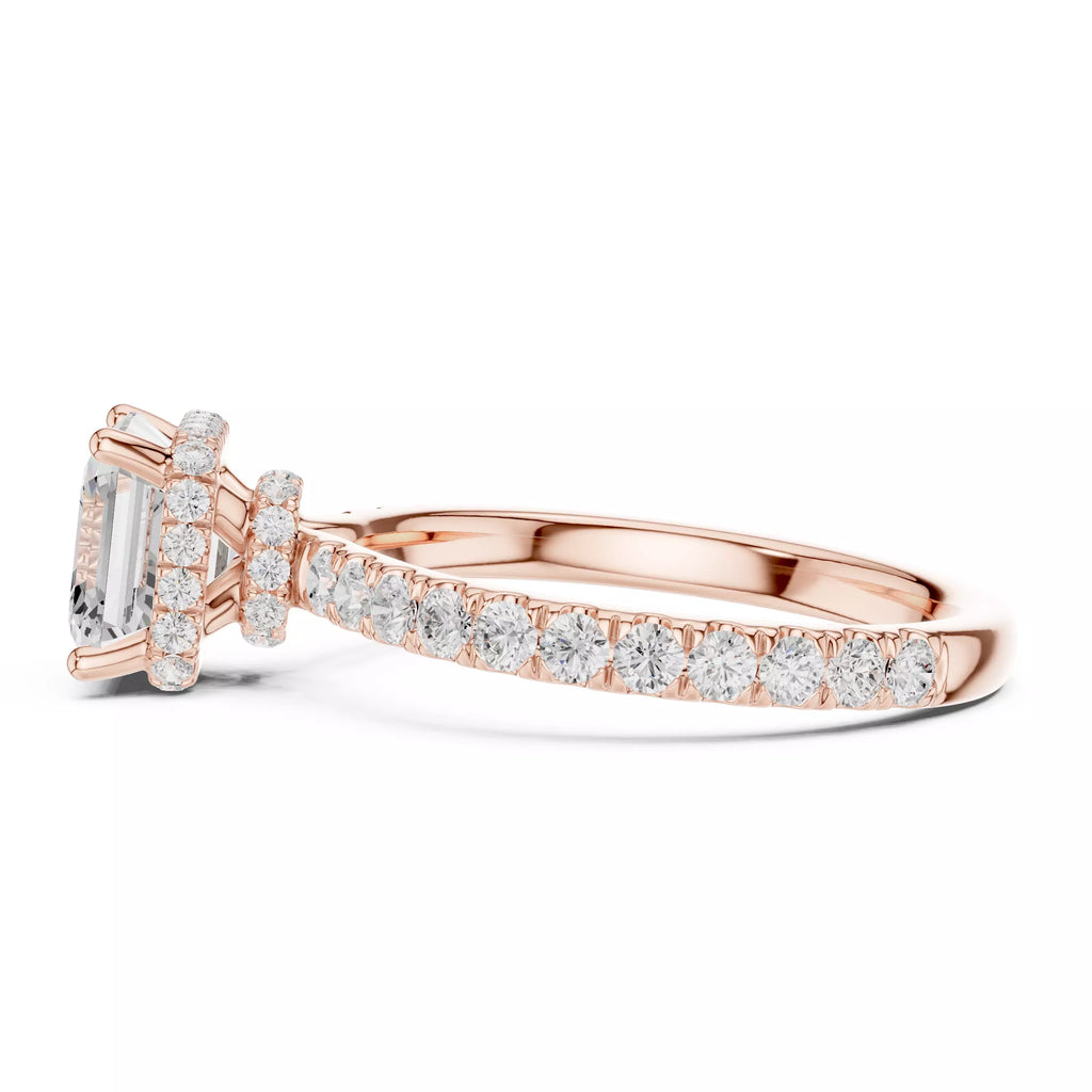 Pavé Solitaire Ring - Asscher