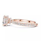Pavé Solitaire Ring - Asscher