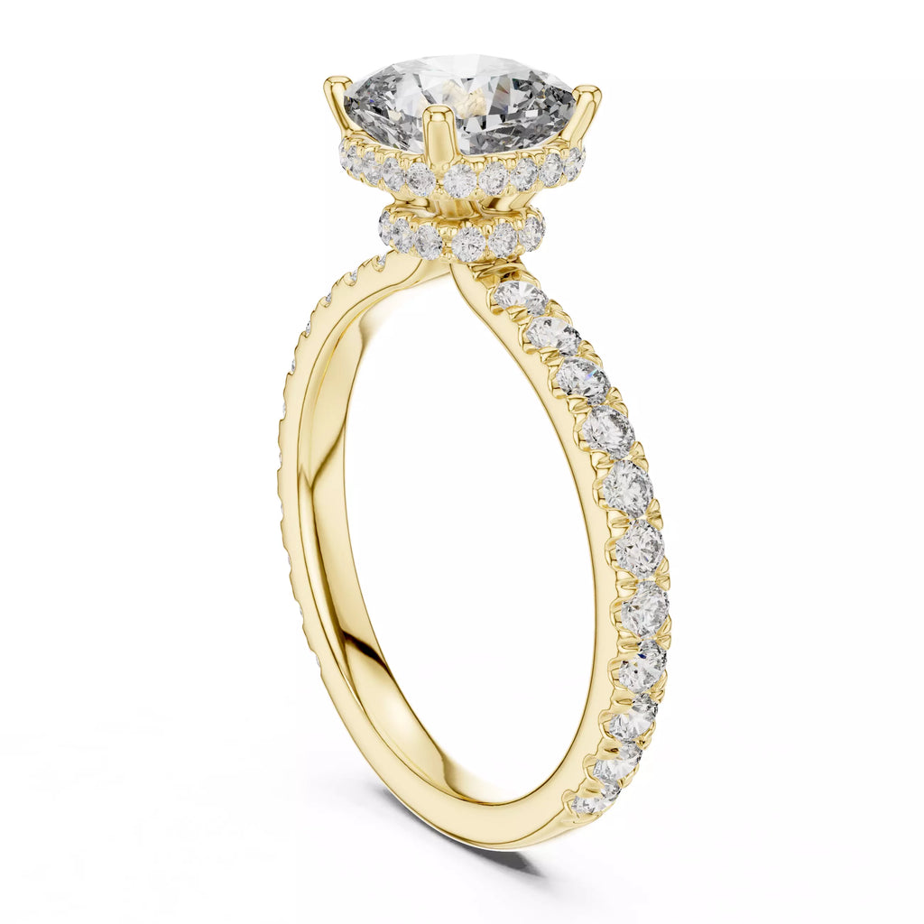 Pavé Solitaire Ring - Cushion