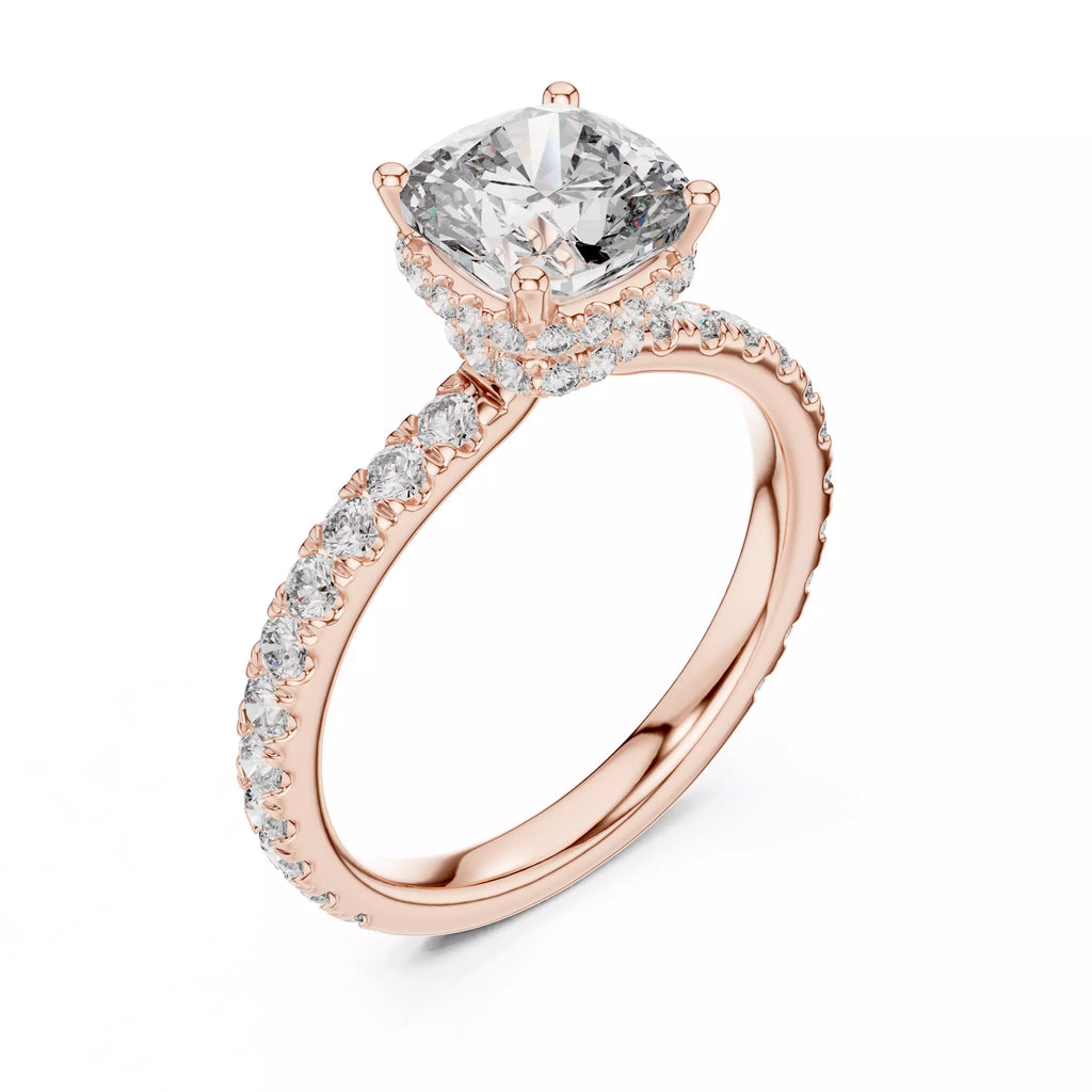 Pavé Solitaire Ring - Cushion