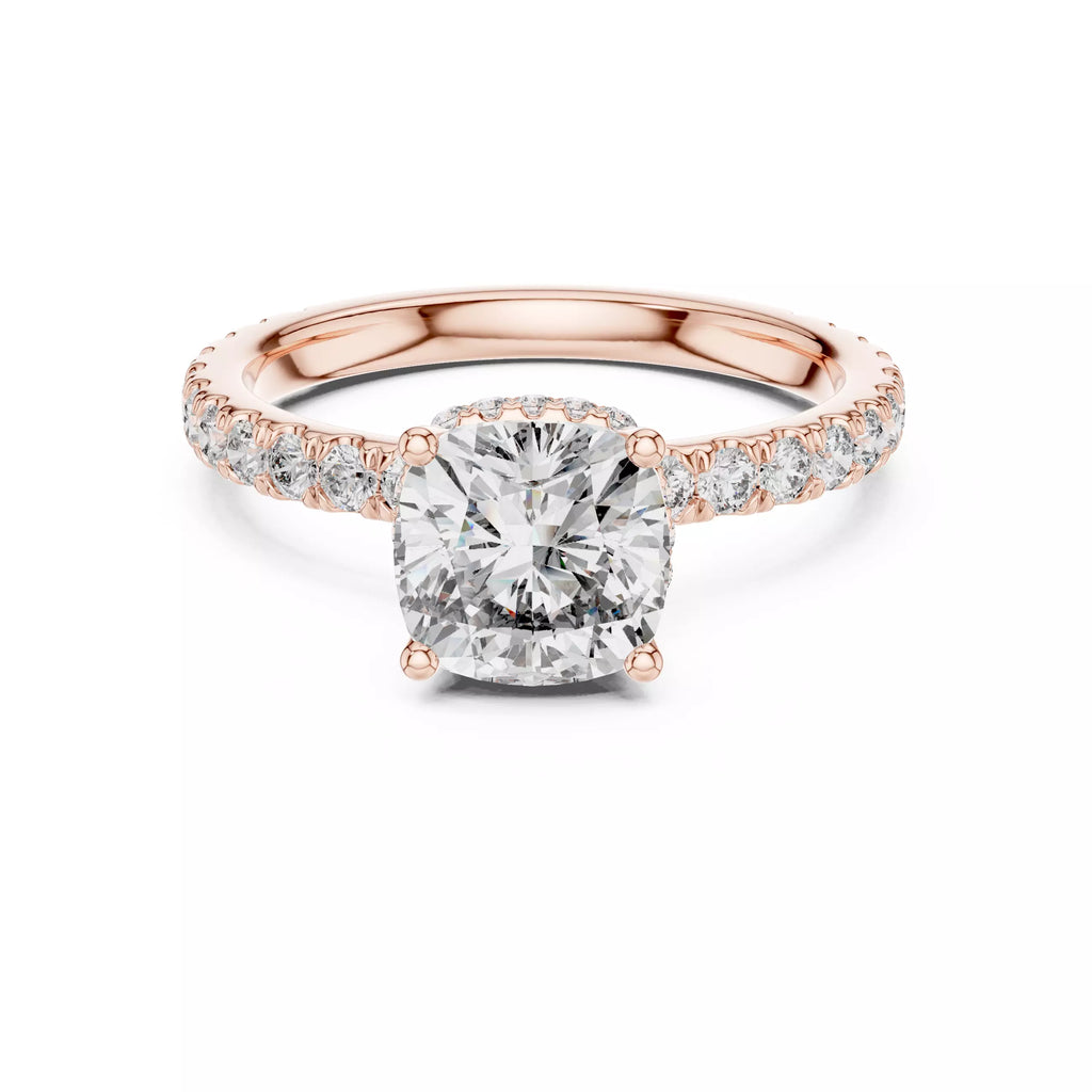 Pavé Solitaire Ring - Cushion