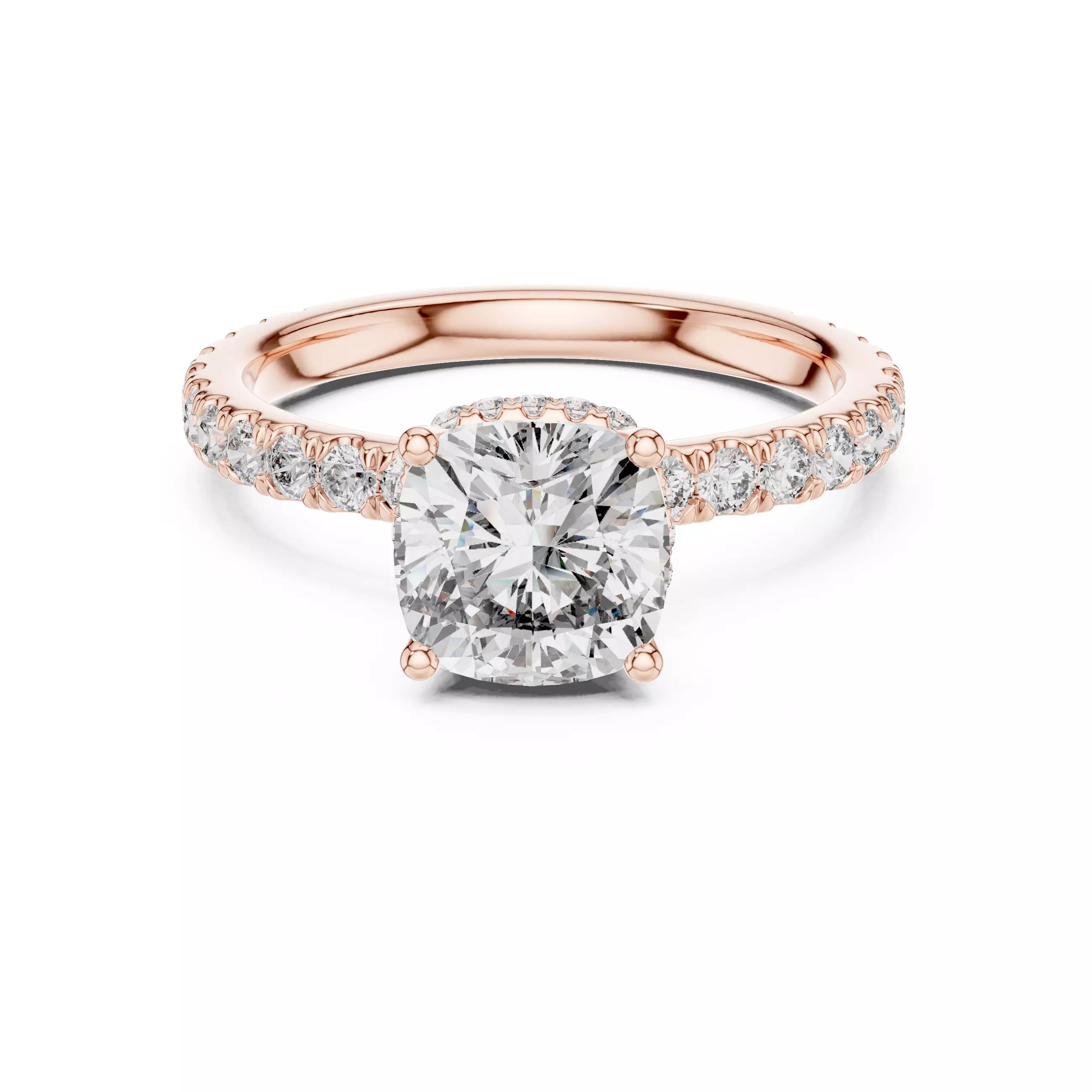 Pavé Solitaire Ring - Cushion