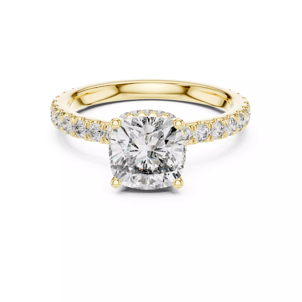 Pavé Solitaire Ring - Cushion