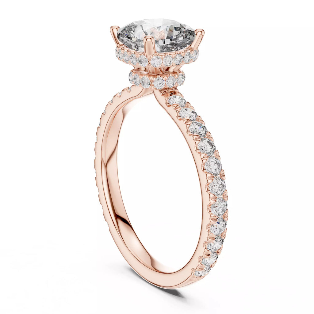 Pavé Solitaire Ring - Cushion
