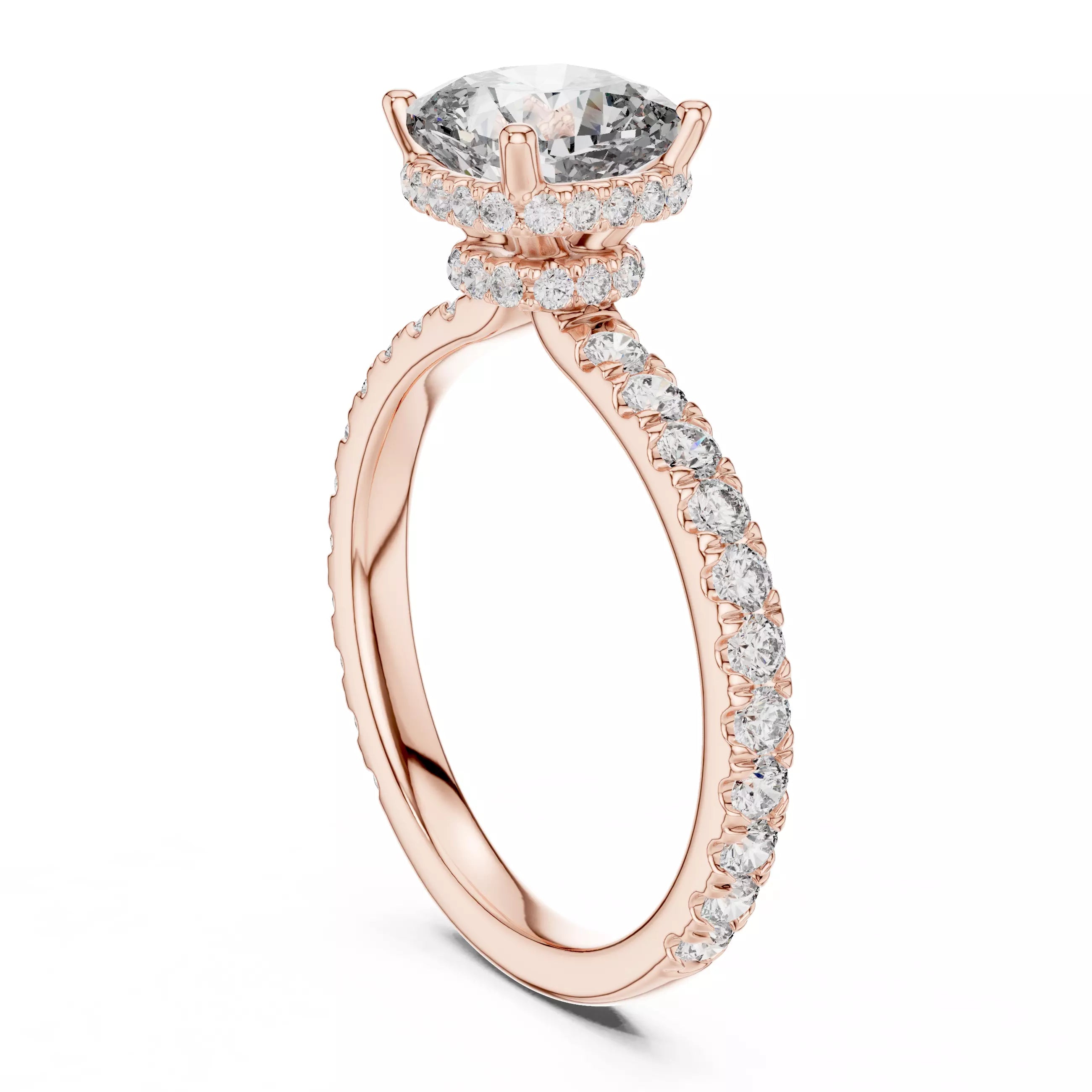 Pavé Solitaire Ring - Cushion