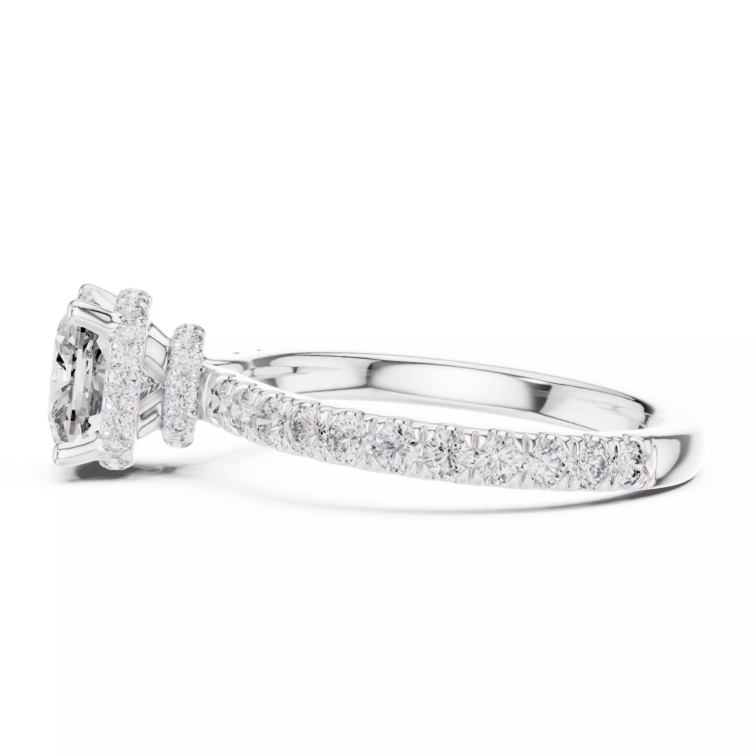 Pavé Solitaire Ring - Cushion