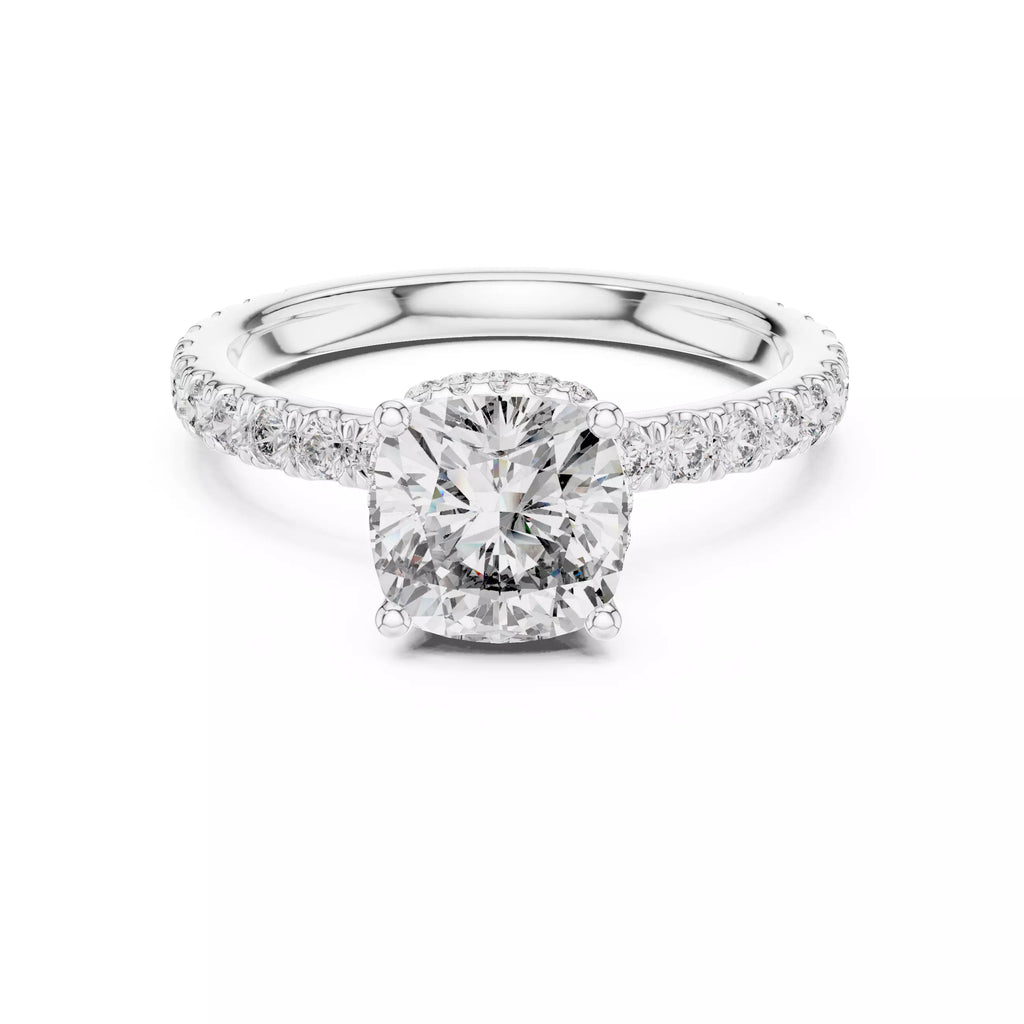 Pavé Solitaire Ring - Cushion