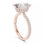 Pavé Solitaire Ring - Emerald Cut