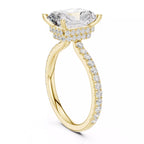 Pavé Solitaire Ring - Emerald Cut