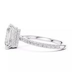 Pavé Solitaire Ring - Emerald Cut