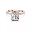 Pavé Solitaire Ring - Emerald Cut