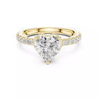 Pavé Solitaire Ring - Heart Cut