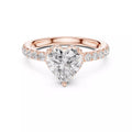 Pavé Solitaire Ring - Heart Cut