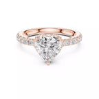 Pavé Solitaire Ring - Heart Cut