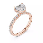 Pavé Solitaire Ring - Heart Cut