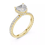 Pavé Solitaire Ring - Heart Cut