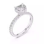 Pavé Solitaire Ring - Heart Cut