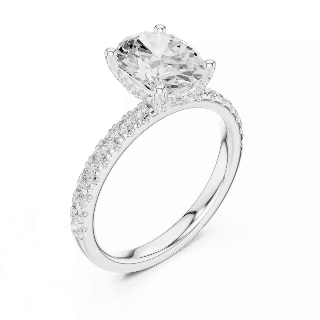 Pavé Solitaire Ring - Oval