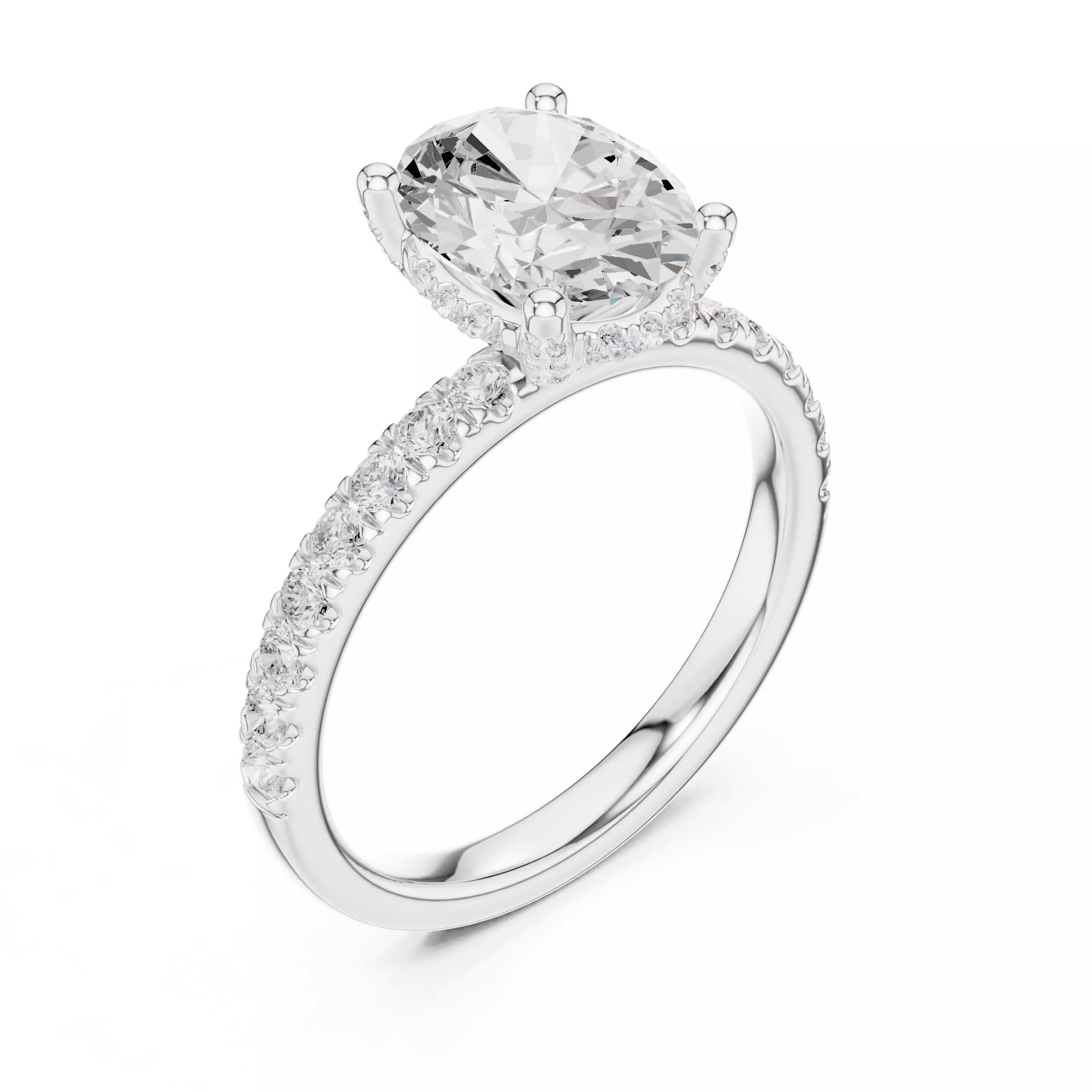 Pavé Solitaire Ring - Oval