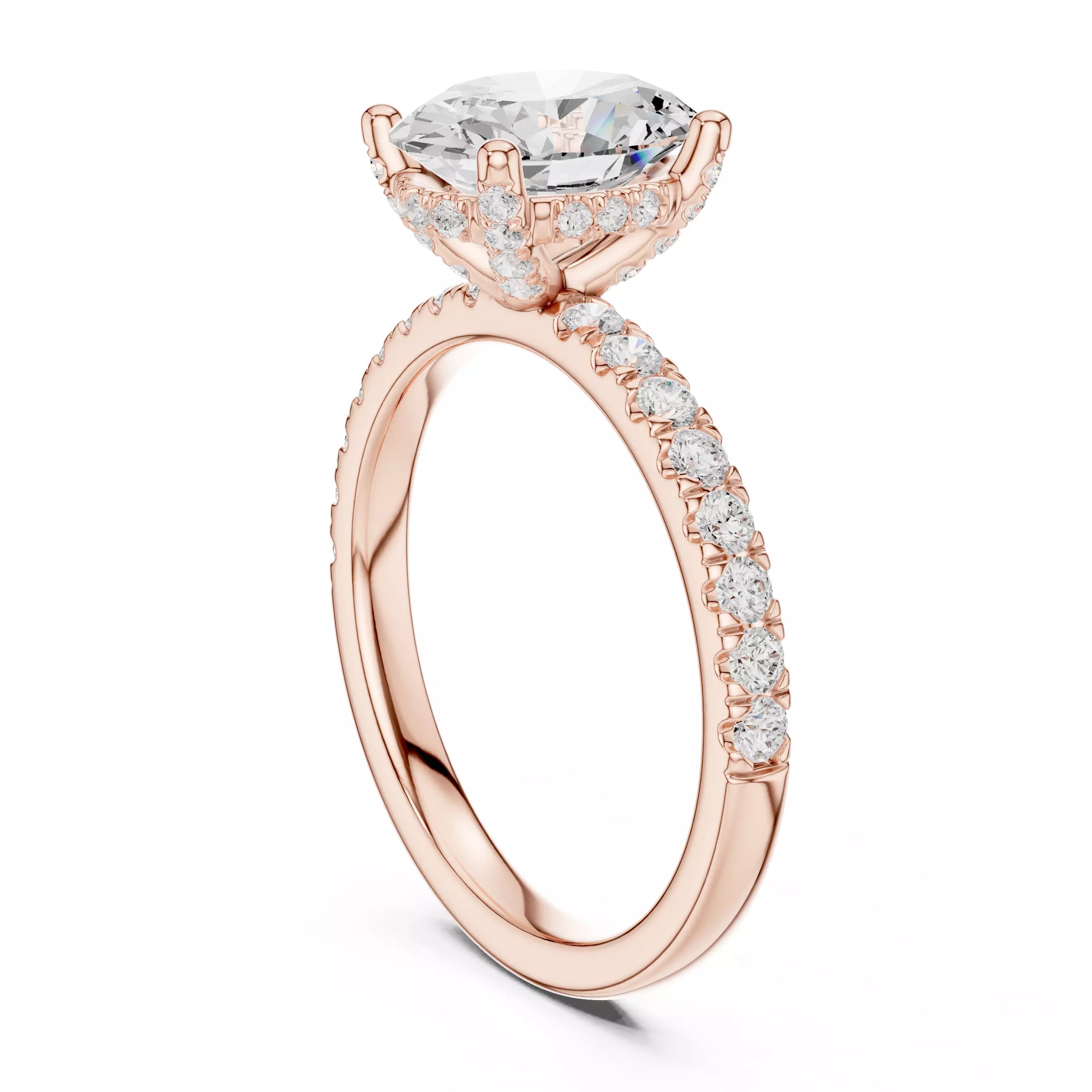 Pavé Solitaire Ring - Oval